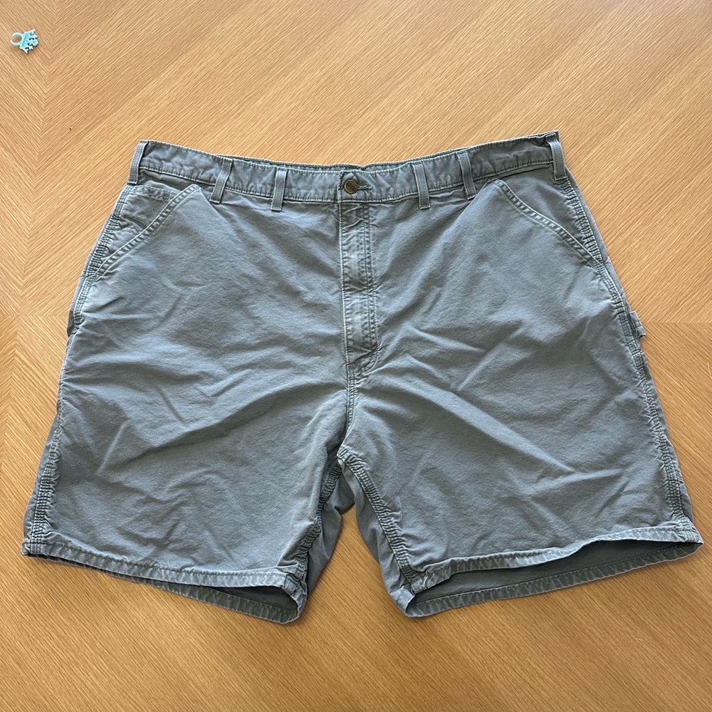 Carhartt Mens Canvas Utility Carpenter Work Short Original Fit Gray